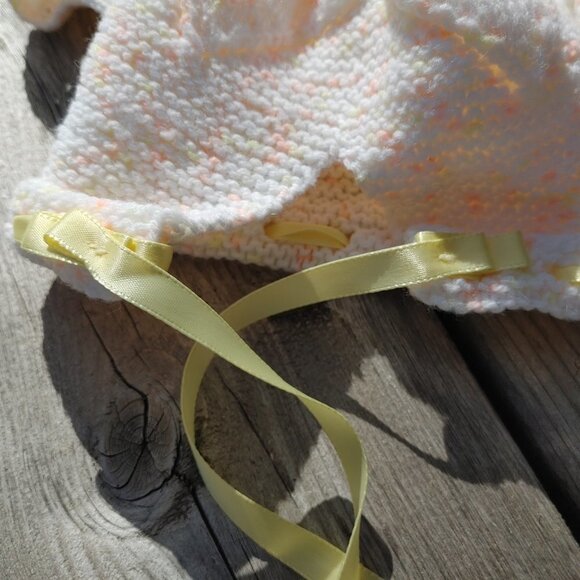 Crochet Baby Sweater Jacket & Crochet Baby Hat Set 3-6 months - Picture 6 of 6